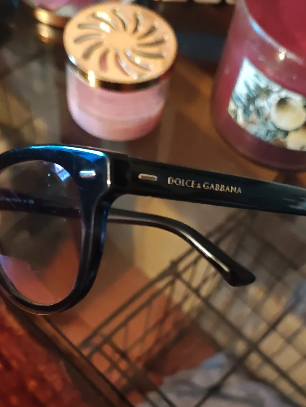 Dolce & Gabbana Black Frame Sunglasses with Brown Gradient Lenses